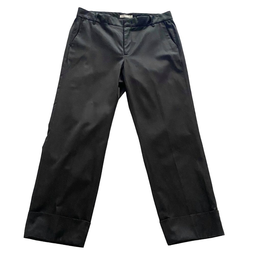 Vince Women's Black Cuffed Button and Zip Closure w Pockets Pants 12